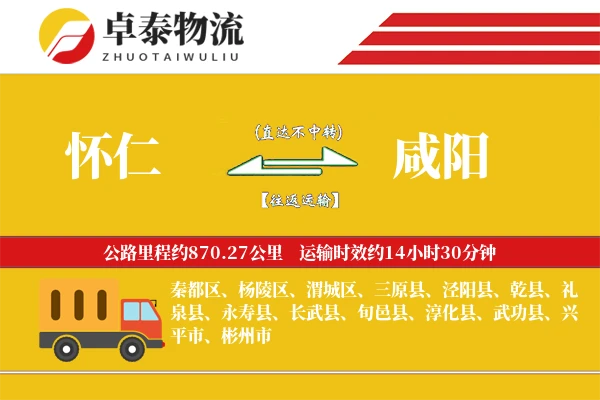 怀仁到咸阳物流专线