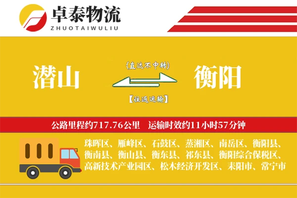 潜山到衡阳物流专线