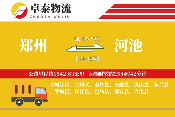 郑州到河池专线_3-4天快速直达_1500公里干线运输