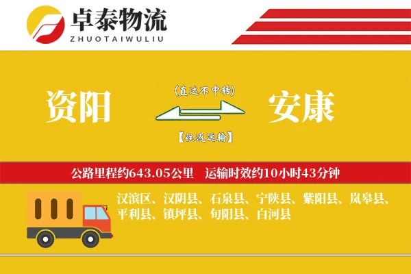 资阳到安康物流专线